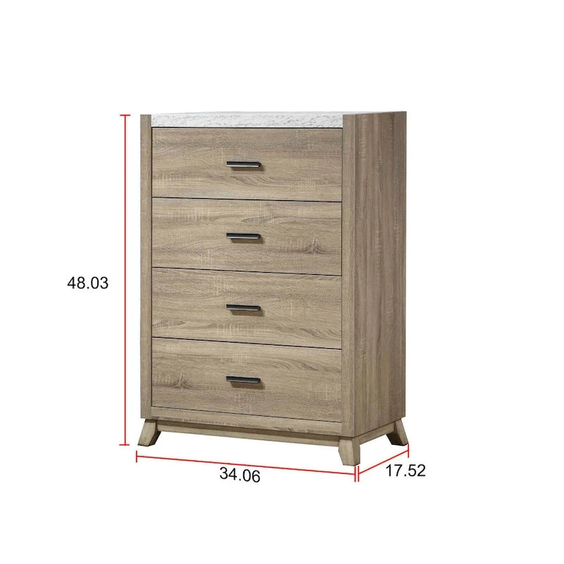 Daemon 3 Piece Light Brown Panel Bedroom Set