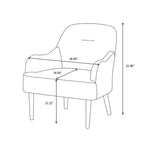 Chenille Armchair, Modern Style Accent Chair with Wood Legs, Comfy Design for Living Room, Bedroom, Office