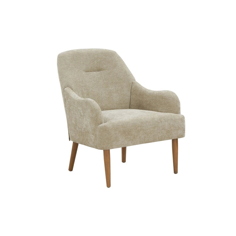 Chenille Armchair, Modern Style Accent Chair with Wood Legs, Comfy Design for Living Room, Bedroom, Office