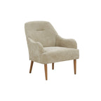 Chenille Armchair, Modern Style Accent Chair with Wood Legs, Comfy Design for Living Room, Bedroom, Office