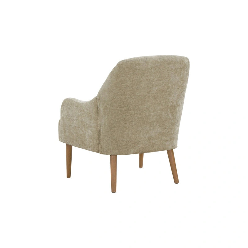 Chenille Armchair, Modern Style Accent Chair with Wood Legs, Comfy Design for Living Room, Bedroom, Office
