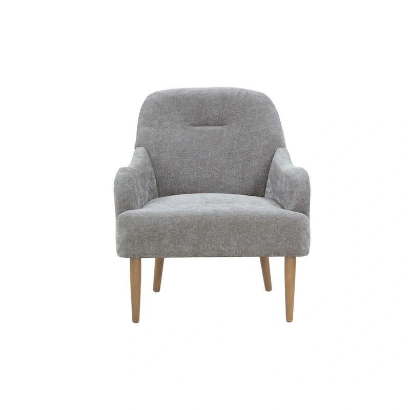 Chenille Armchair, Modern Style Accent Chair with Wood Legs, Comfy Design for Living Room, Bedroom, Office