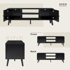 TV Stand for 55 60 inch Television, Entertainment Center with 2 Cabinet Media Console Table, Living Room, Bedroom Furniture