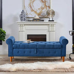 62 Bedroom Tufted Button Storage Bench, Window Bench, Rolled Arm Design for Bedroom, Living Room