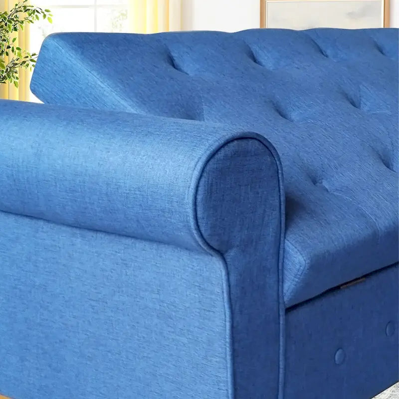 62 Bedroom Tufted Button Storage Bench, Window Bench, Rolled Arm Design for Bedroom, Living Room