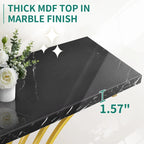 Moasis 39 Modern Faux Marble Console Table with Gold Base, Entryway Sofa Table for Living Room