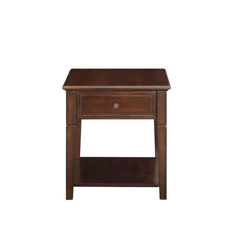 HomeRoots 24 Walnut Manufactured Wood Rectangular End Table With Drawer And Shelf - 22