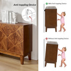 Ofelia Mid-century 60 Wide Geometric Patterned Sideboard with Adjustable Shelves by HULALA HOME